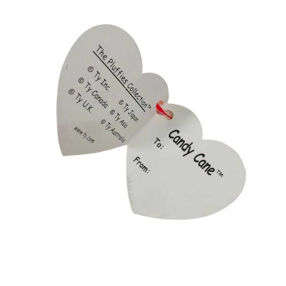 TY Pluffies Christmas Polar Bear Stuffed Animal Candy Cane White Plush Teddy - Picture 6 of 10